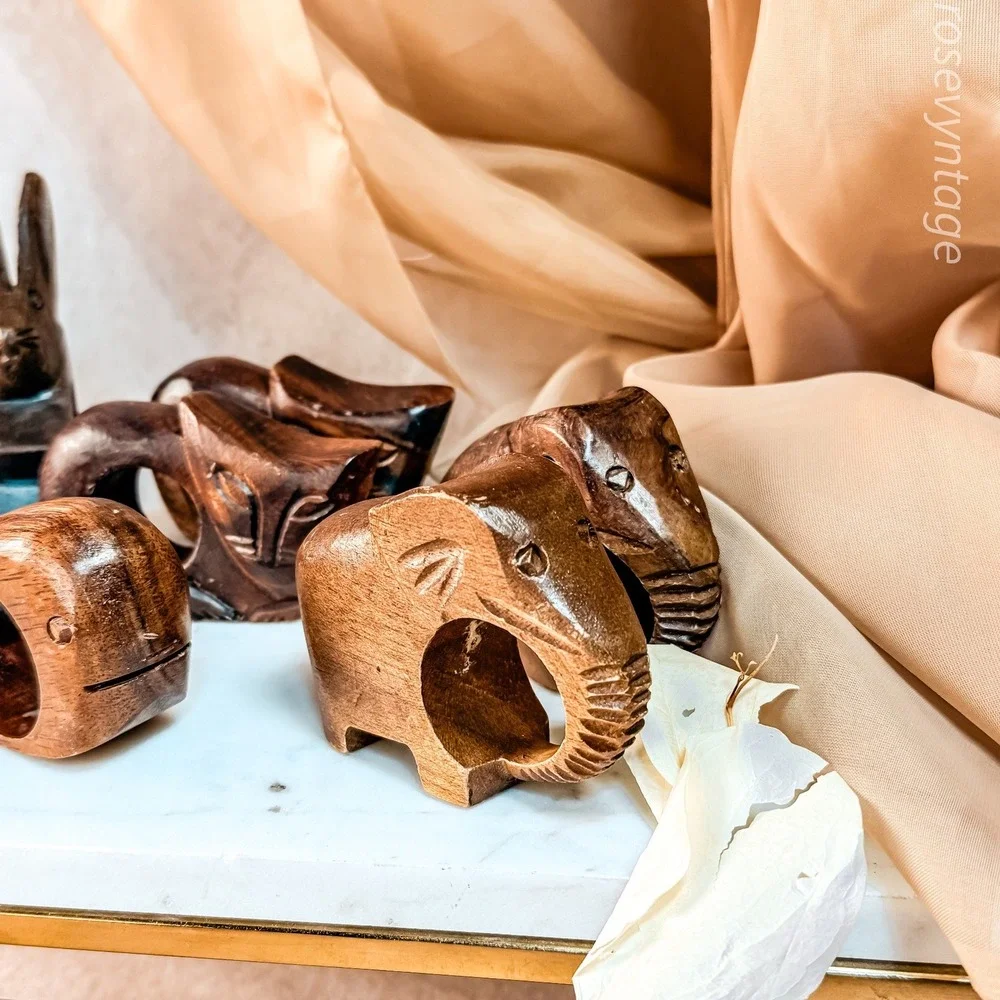 Hand‎ Carved Animal Napkin Holders